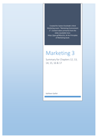 Marketing Environment 2 (Marketing 3 Exam) Summary; chapters 12, 13, 14, 15, 16 & 17