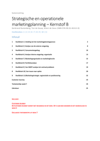 F&B Business specialisatie tentamen: Strategische en operationele marketingplanning - Kernstof B