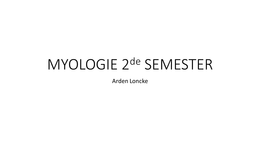 Myologie 2de Semester