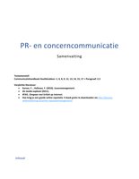 Samenvatting PR & Concerncommunicatie  - alle tentamenstof voor HAN Communicatie