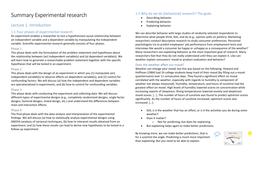 Summary Experimental Research