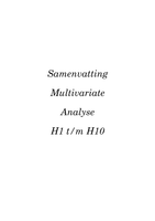 Samenvatting Multivariate Analyse Hoofdstuk 1 t/m Hoofdstuk 10