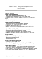 LAW - Hospitality Operations Environment 