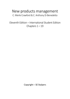 Summary New Products Management - Crawford & Di Benedetto - Chapters 1 till 19