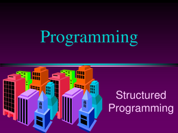 Overview of structured programming in C  