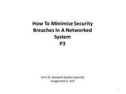 Unit 32: Network System Security Powerpoint LO3 P3 M2 