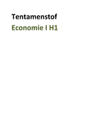 Tentamenstof economie I H1
