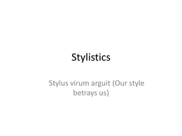 Stylistics used in English