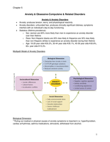 Abnormal Psychology; Anxiety and Obsessive-Compulsive and Related Disorders (ch. 5 notes)
