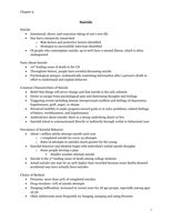 Abnormal Psychology; Suicide (ch. 9 notes)