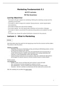 Marketing Fundamentals 5.1 (Hoorcolleges en Oefenvragen)