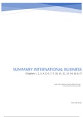 Summary International Business Chapters 1, 2, 3, 4, 5, 6, 7, 9, 10, 11, 12, 13, 14, 16 & 17