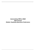 Samenvatting HRM   M&O module Hospitality Operations Performance