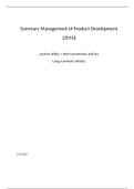 Summary articles and lectures Management of Product Development 1ZM16