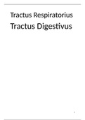 Samenvatting voor tentamen Tractus digestivus, Tractus respiratorius en huid