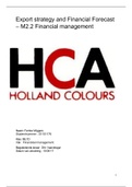 Financial forecast (exportplan   financial forecast voor het bedrijf Holland Colours)