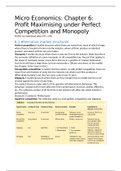 Micro Economics: Profit Maximising under Perfect Competition and Monopoly (CH6)
