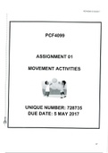PCF 4099 Assignment 1: Movement activities