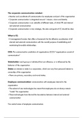 Summary of Corporate Communication: important parts of the book, articles and lectures 