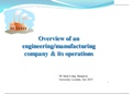 Overview of engineering company operations 