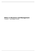 Ethics in Business and Management - Kort overzicht hoorcolleges en boek