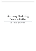 Summary MarCom - de Pelsmacker - 5th edition