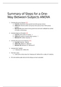 One Way between subjects ANOVA step by step