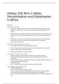 History 318 Term 1 Notes - Semester Test