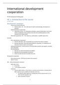 Lecture Notes International Development Cooperation