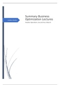 Summary Business Optimization Lectures