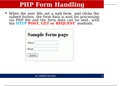 Creating forms in PHP