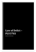 PLV3703: Law of Delict  Q&A (Cram Pack)