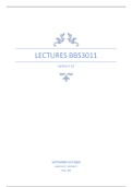 Lectures BBS3011