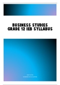 Business Studies Summaries IEB (All Chapters) - Grade 12 Syllabus