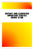 Antony & Cleopatra - Important Quotations (Grade 12 Shakespeare)