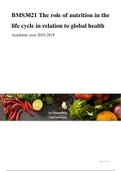 BBS3021 The role of nutrition in the life cycle in relation to global health