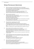 Exam and practice questions for Work Psychology 