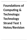 Foundations of Computing & Technology: Technology Strand Test Notes/Revision (Test 1 & 2)
