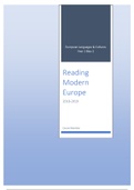 Course overview Reading Modern Europe