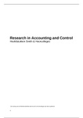 Research in Accounting and Control - Boek