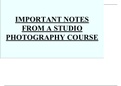 Important notes from a studio photography course
