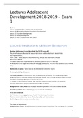 Adolescent development lecture notes exam 1