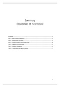 Summary and case notes of HPI4001 Economics of Healthcase, master HPIM