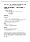 History of the Modern World Since 1750 - Partial Exam 1 - Midterm