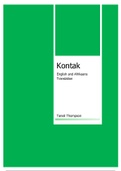 "Kontak" English and Afrikaans Translation