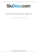 University Of South Africa PVL1501 LAW OF Persons Notes - Chapter 1-8.pdf