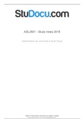 University Of South Africa Administrative Law ADL2601 Study Notes And Summary 2019.pdf