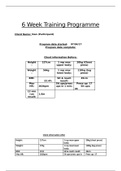 6 week training programme- front cover sheet
