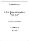 A Basic Guide to International Business Law - summary (complete book)