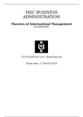 Summary of Theories International Management